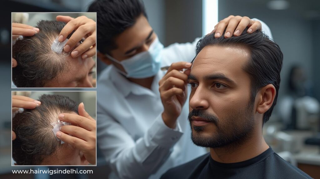 Safe Hair Patch Fixing for Non Surgical Hair Replacement